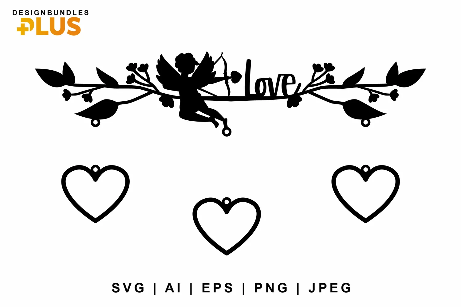Cupid Love Wall Decor & Hanging Heart Photo Frames Lasercut product image 1