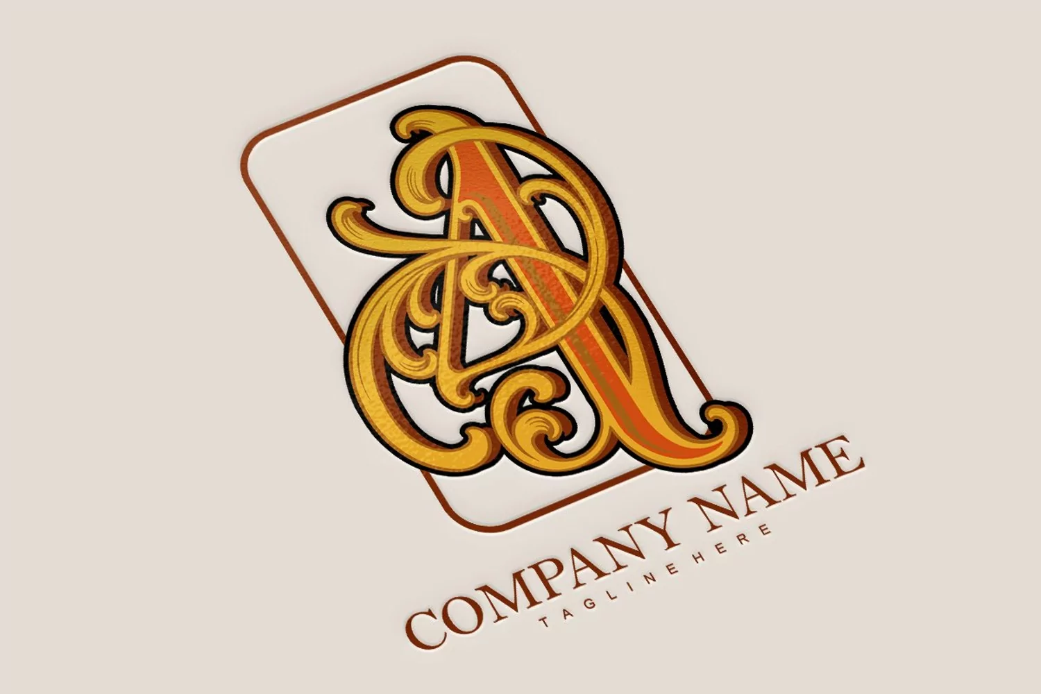 Flourish vintage elegant gold number 4 monogram logo product image 1