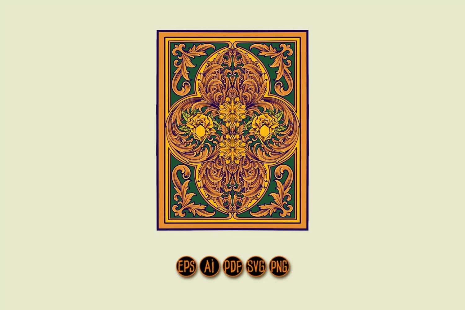 Flourishing vintage engravings card deck ornament product image 1