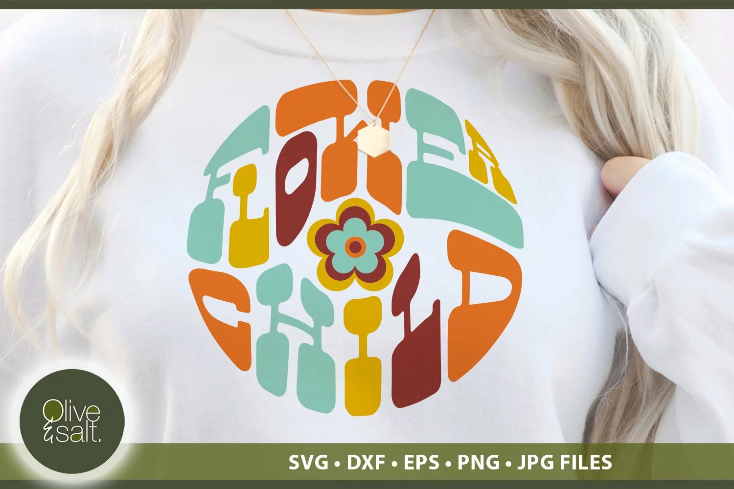 Flower Child SVG | Retro Hippie | Groovy Shirt cut file product image 1