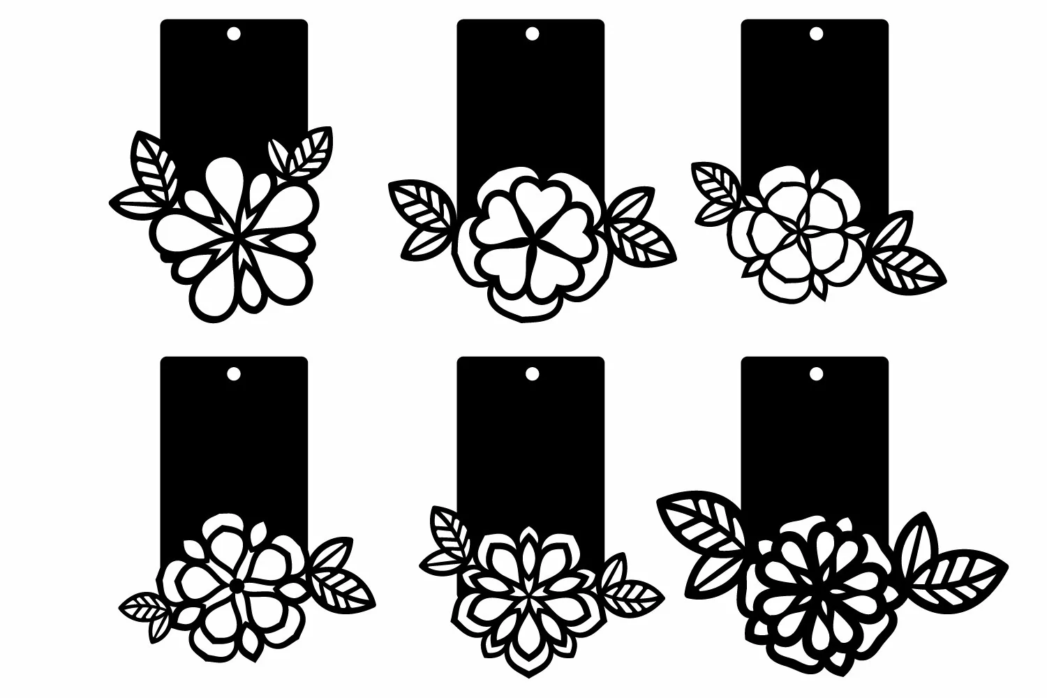 Papercut Flower Tags for Gifts, Flower Ornaments, Label Set product image 1