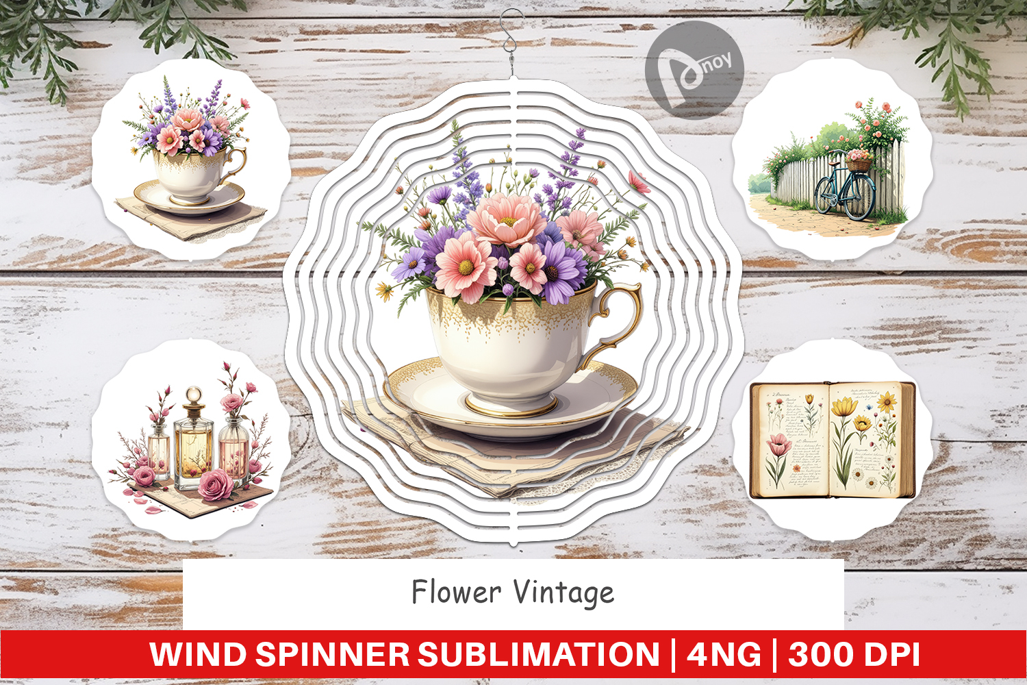 Wind Spinner Vintage Flowers product image 1