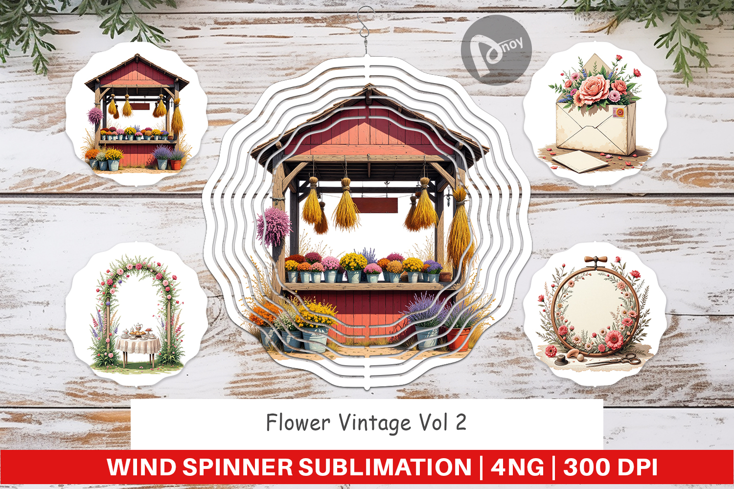 Wind Spinner Vintage Flowers product image 1