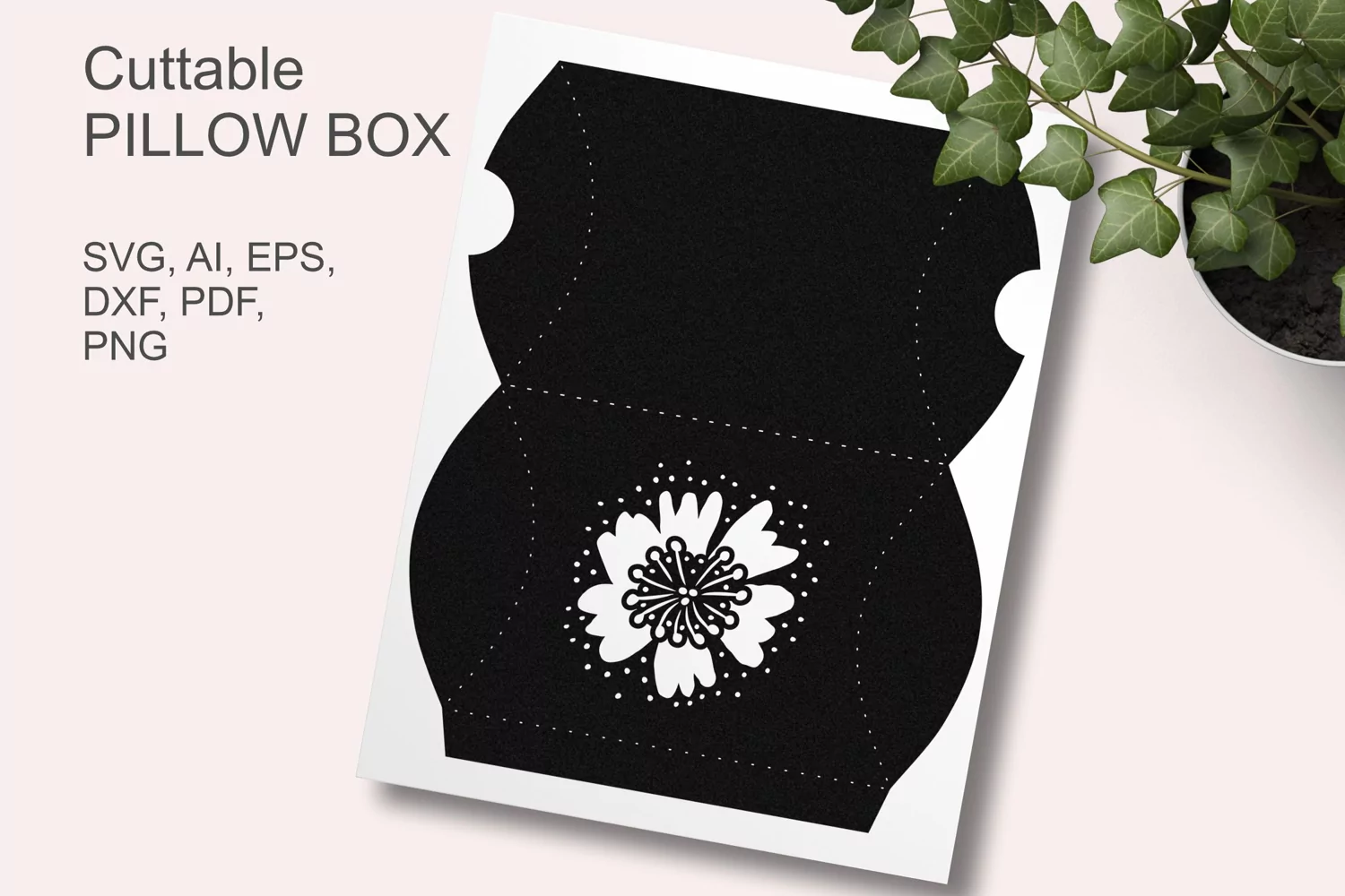 Flower with Stamens Window Pillow Box SVG Paper Cut Template