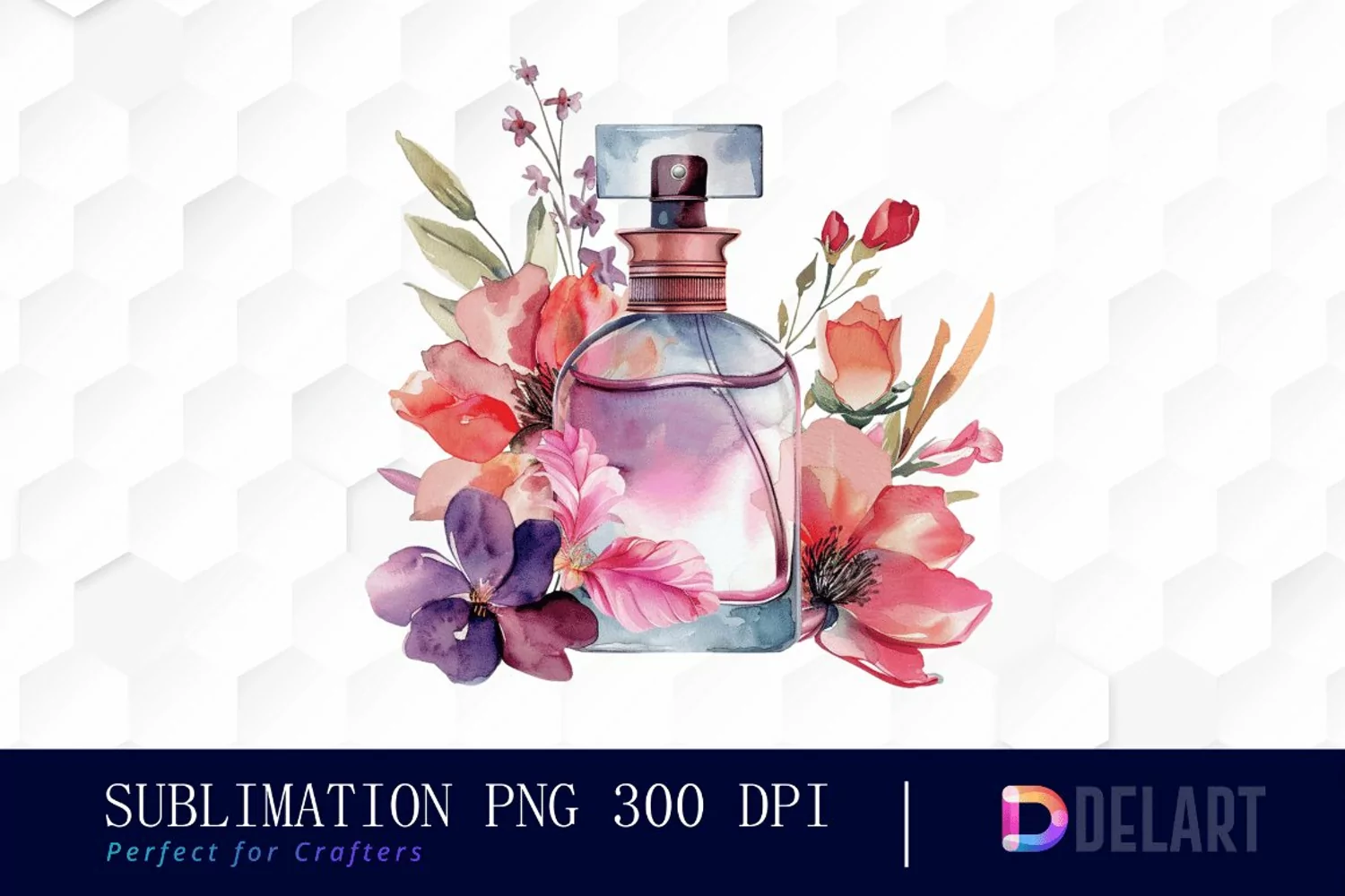Flowers Perfume Bottle Graphics Clipart product image 1