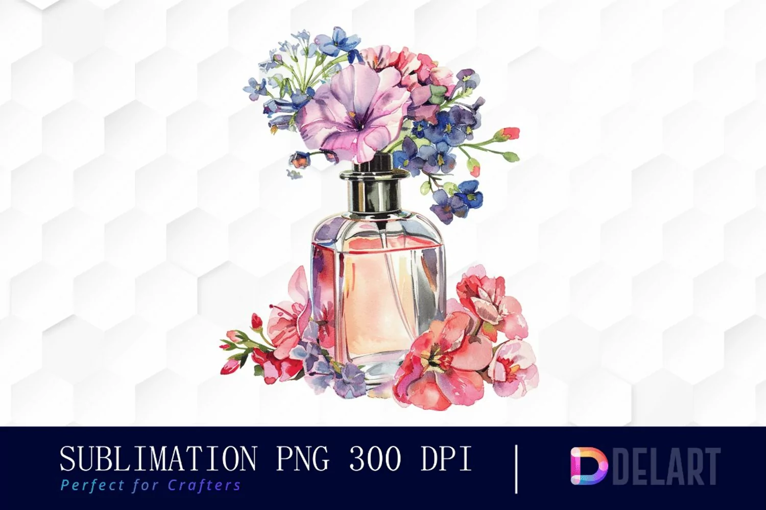 Flowers Perfume Bottle Illustration Clipart product image 1