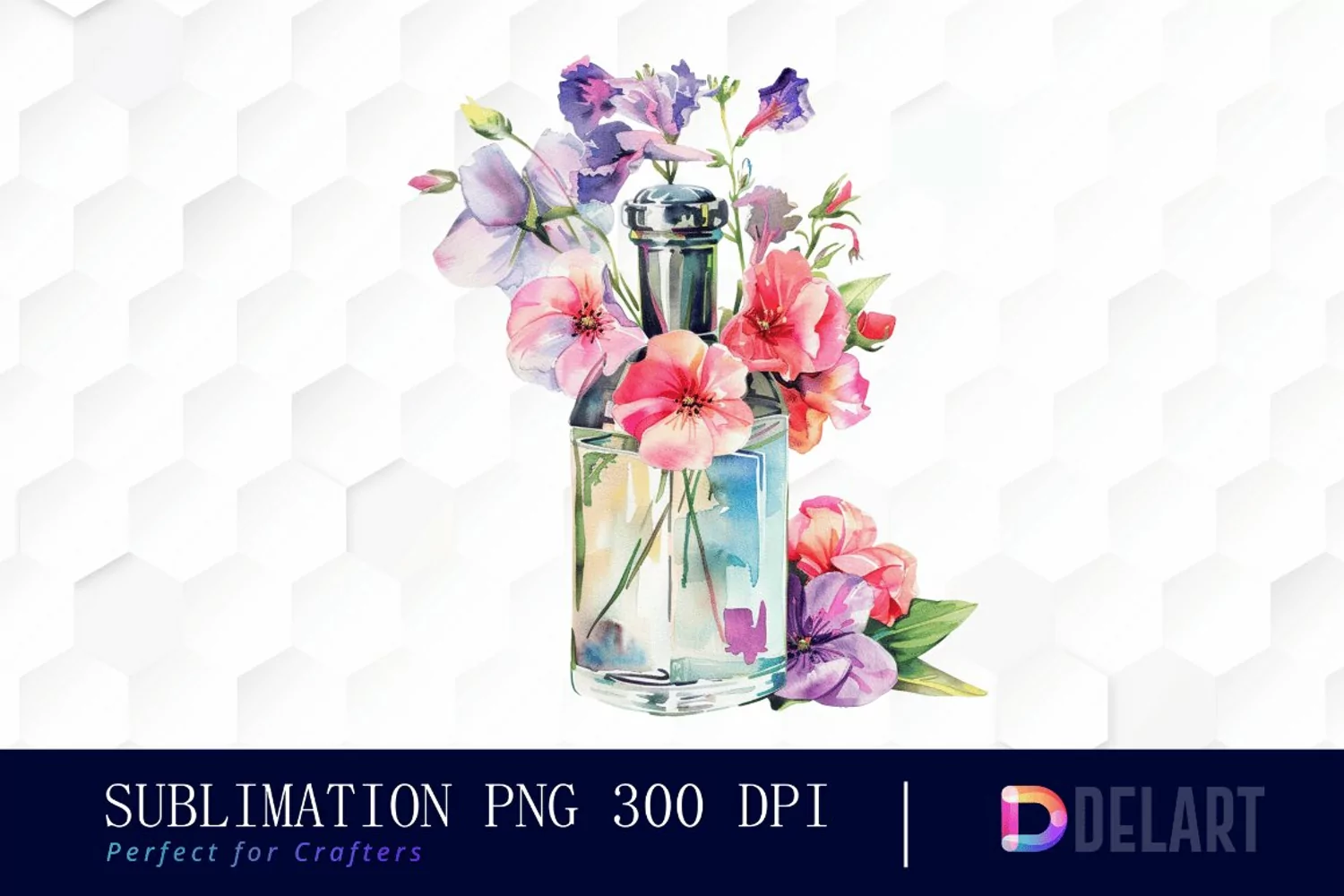 Flowers Perfume Bottle Graphics Clipart product image 1