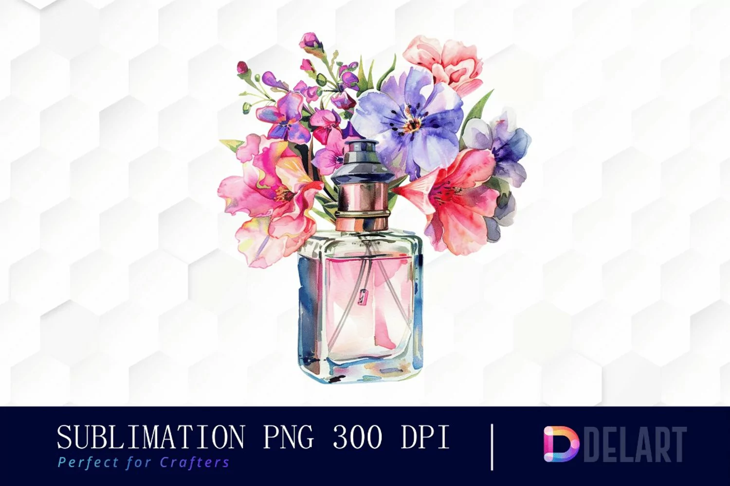 Flowers Perfume Bottle Illustration Clipart product image 1