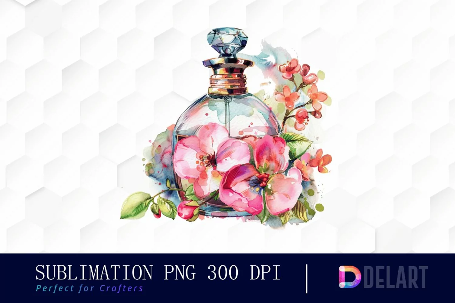 Flowers Perfume Bottle Illustration Clipart product image 1