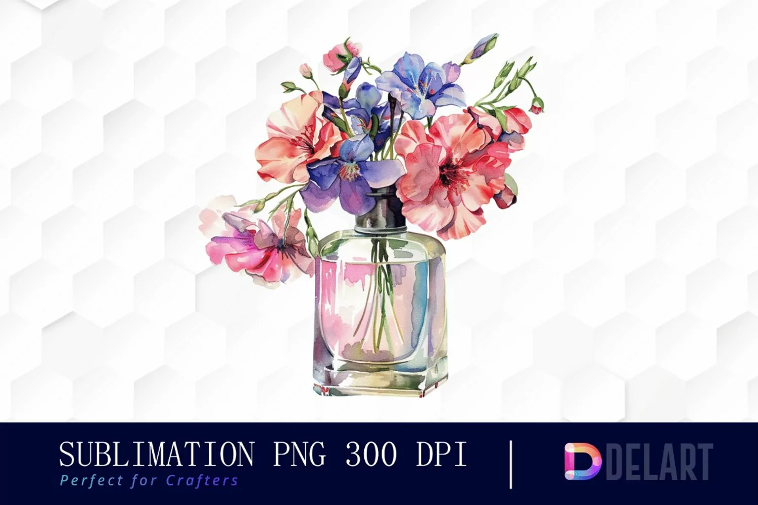 Flowers Perfume Bottle Graphics Clipart product image 1