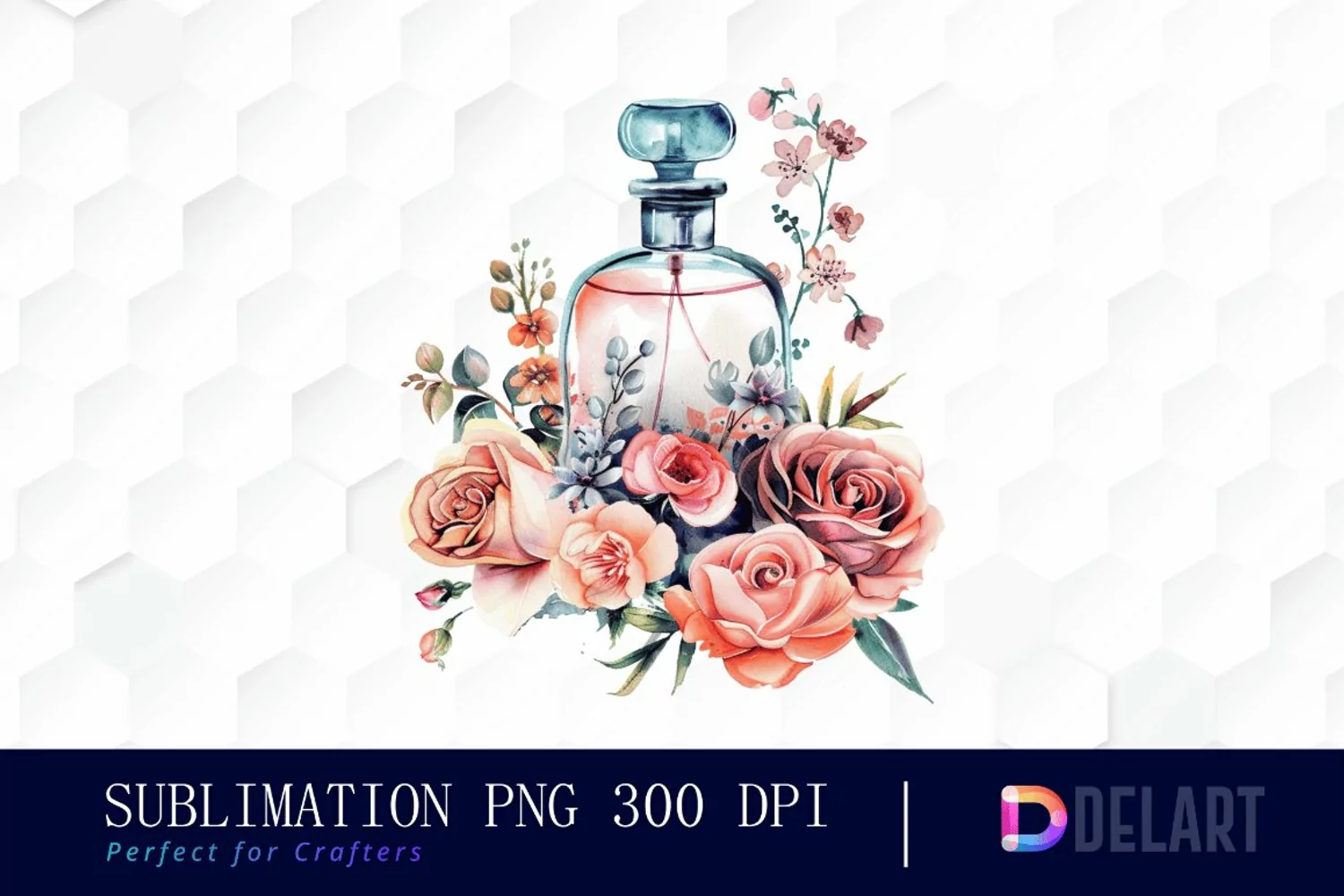 Flowers Perfume Bottle Illustration Clipart product image 1