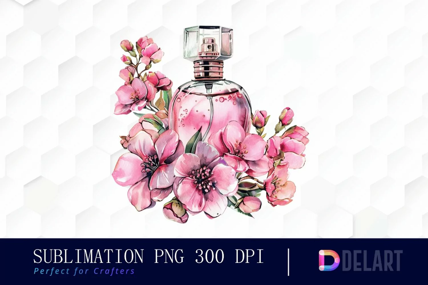 Flowers Perfume Bottle Illustration Clipart product image 1