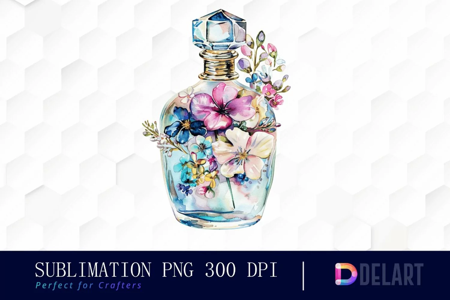 Flowers Perfume Bottle Illustration Clipart product image 1