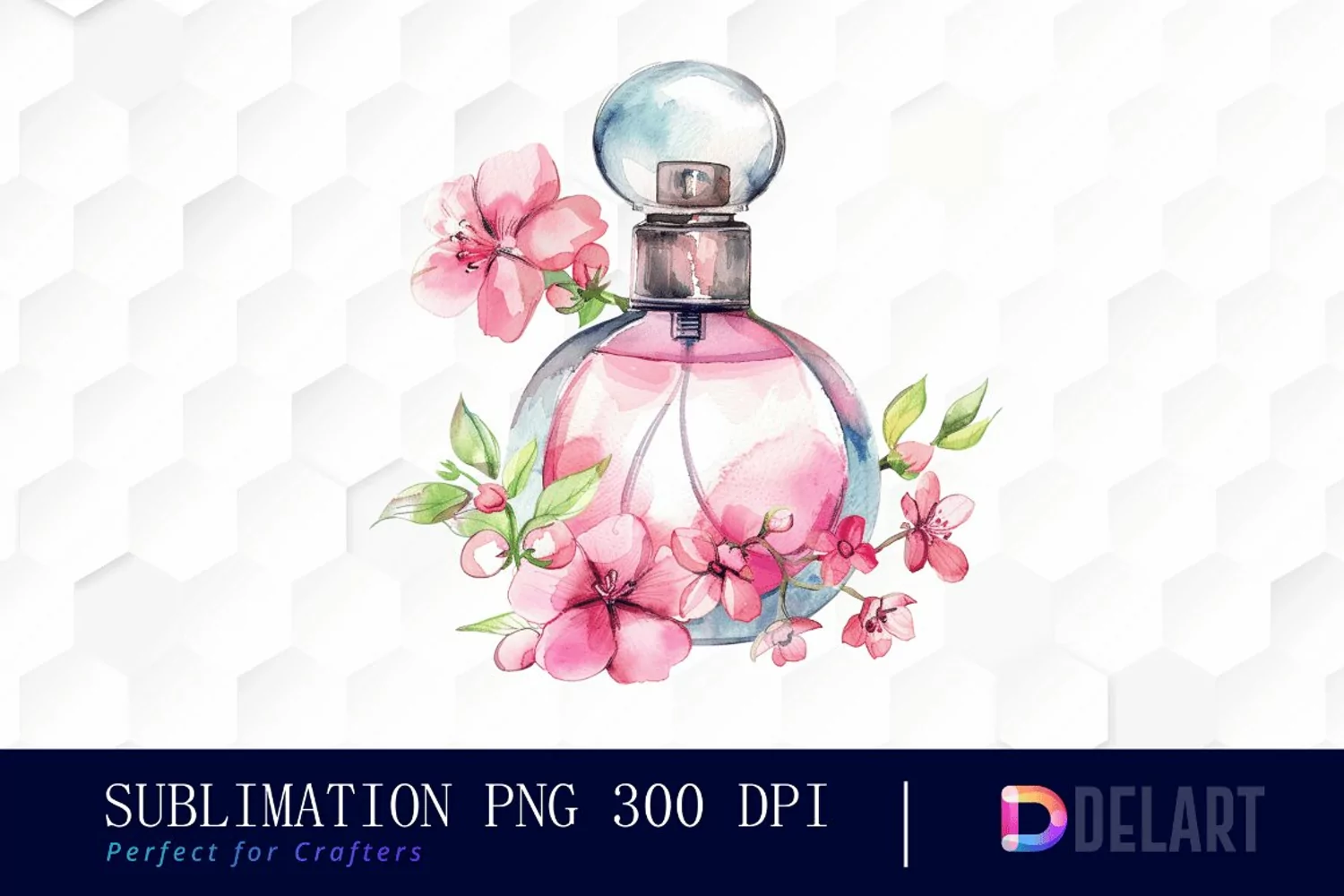 Flowers Perfume Bottle Sublimation PNG Clipart product image 1