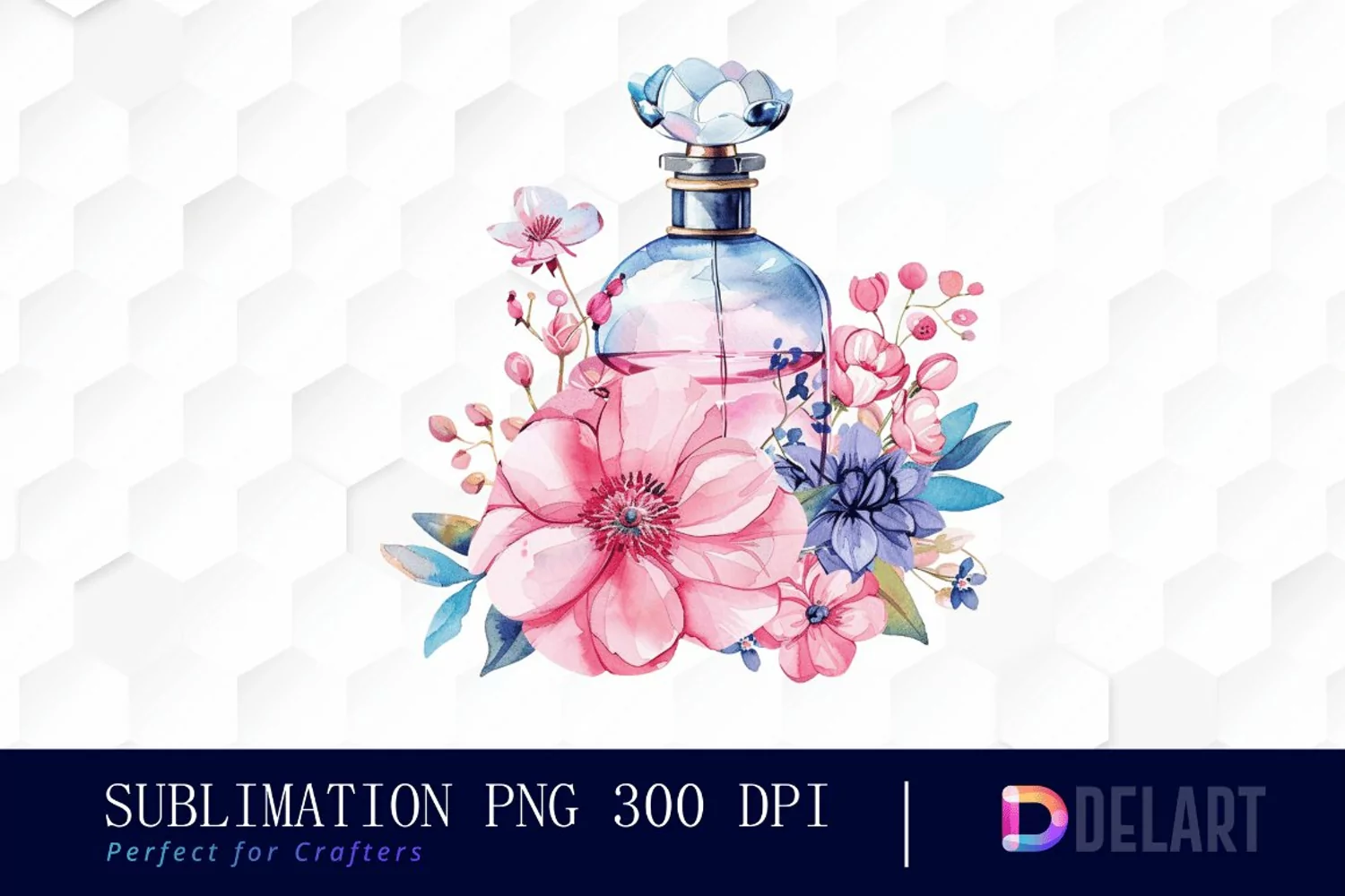 Flowers Perfume Bottle Illustration Clipart product image 1