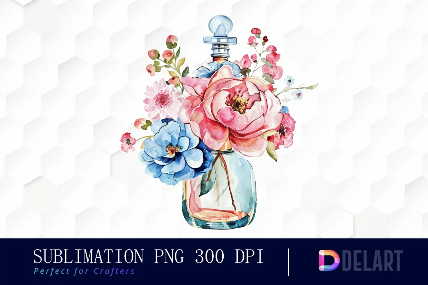 Flowers Perfume Bottle Graphics Clipart product image 1
