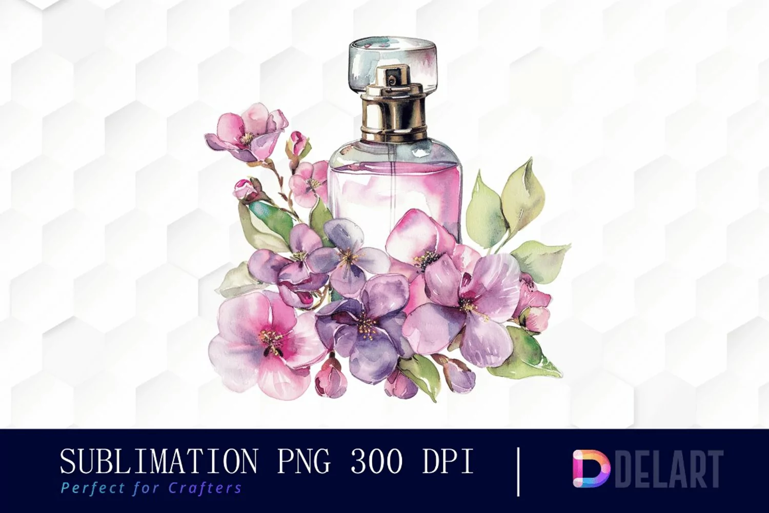 Flowers Perfume Bottle Graphics Clipart product image 1