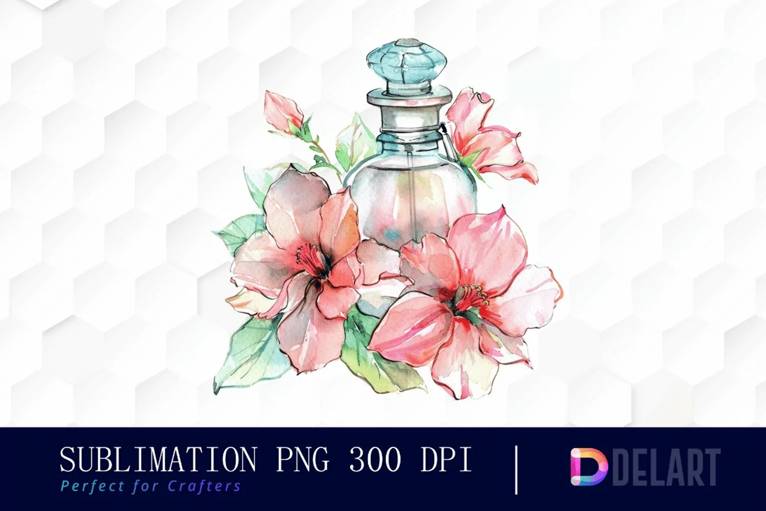 Flowers Perfume Bottle Graphics Clipart product image 1