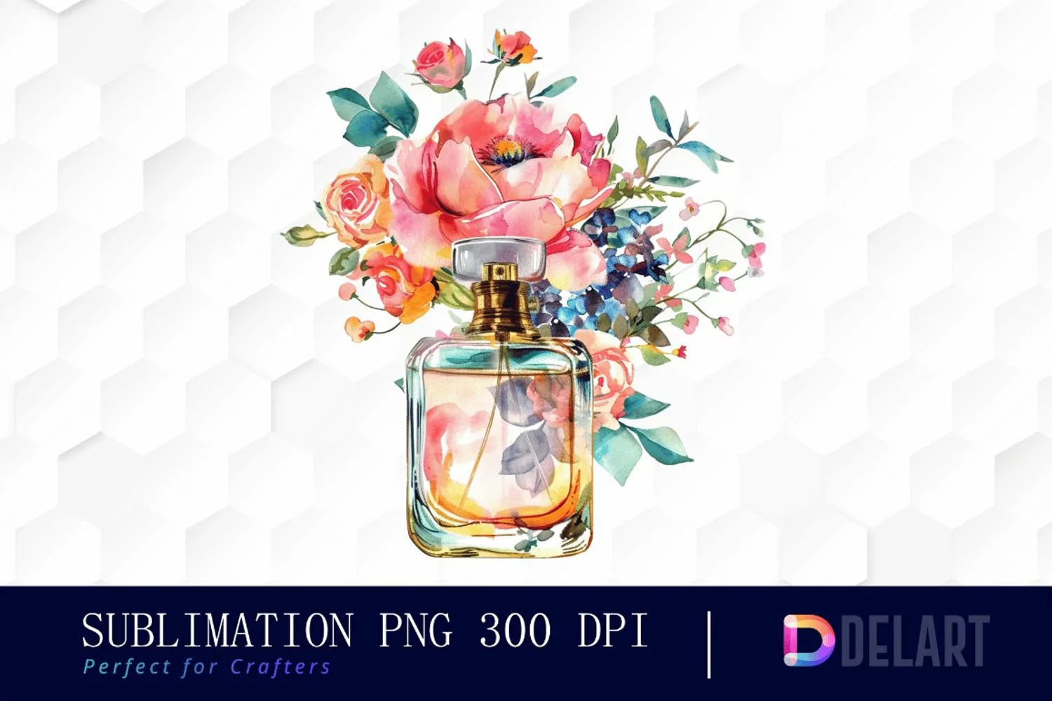 Flowers Perfume Bottle Illustration Clipart product image 1