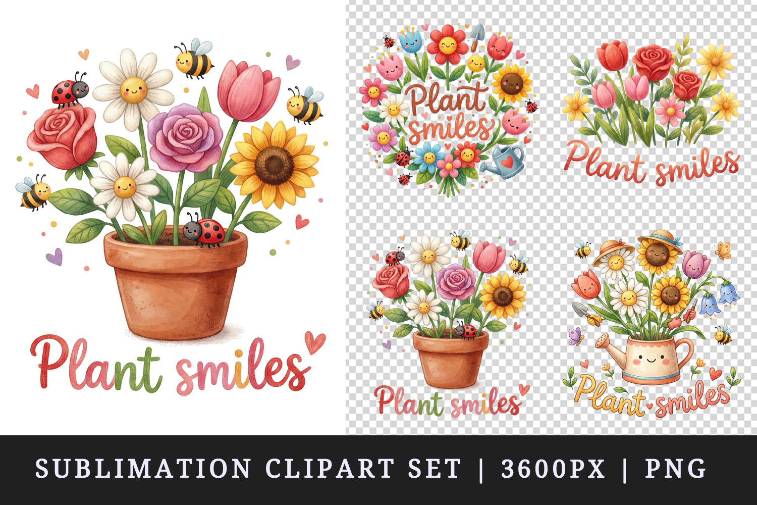 Flowers clipart printable sublimation design png product image 1