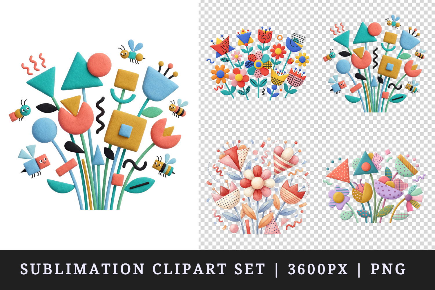 Flowers clipart printable sublimation design png product image 1
