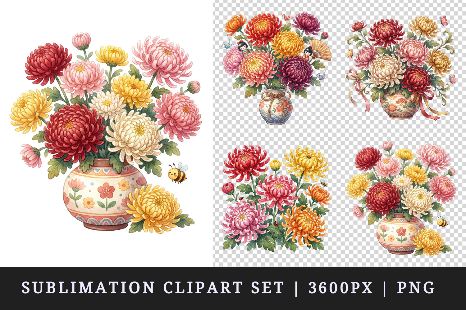 Flowers clipart printable sublimation design png product image 1