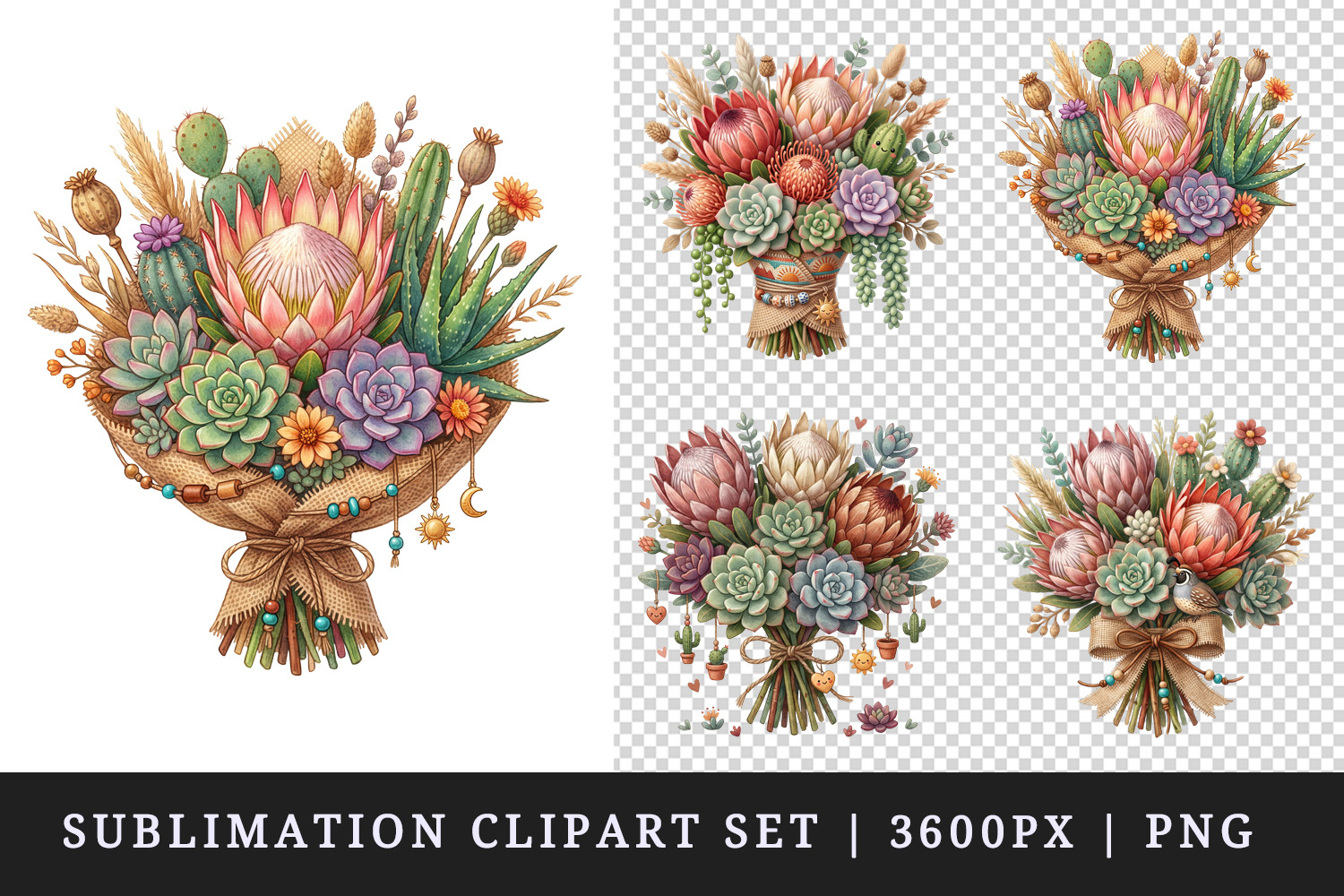 Flowers clipart printable sublimation design png product image 1