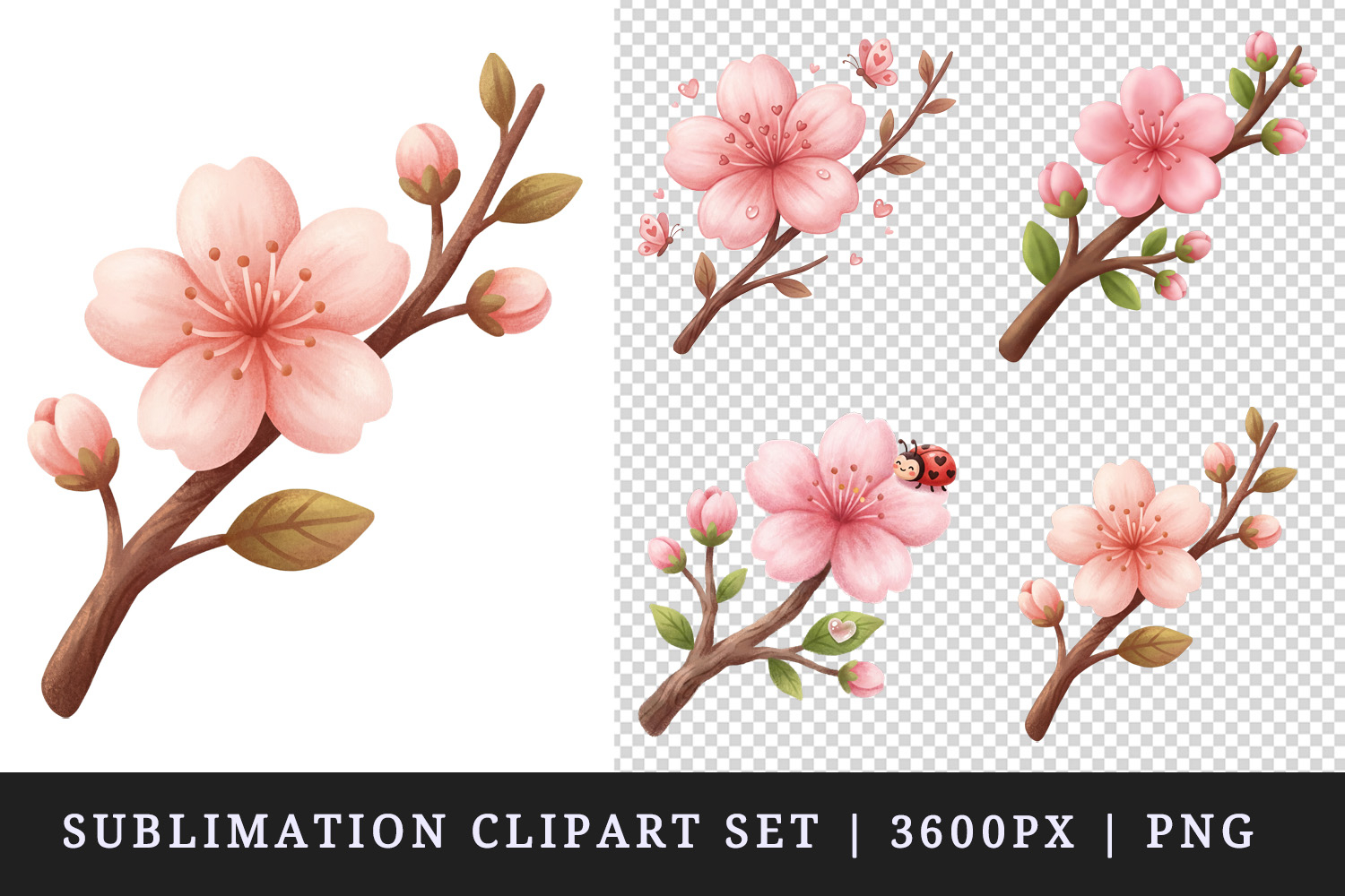 Flowers clipart printable sublimation design png product image 1