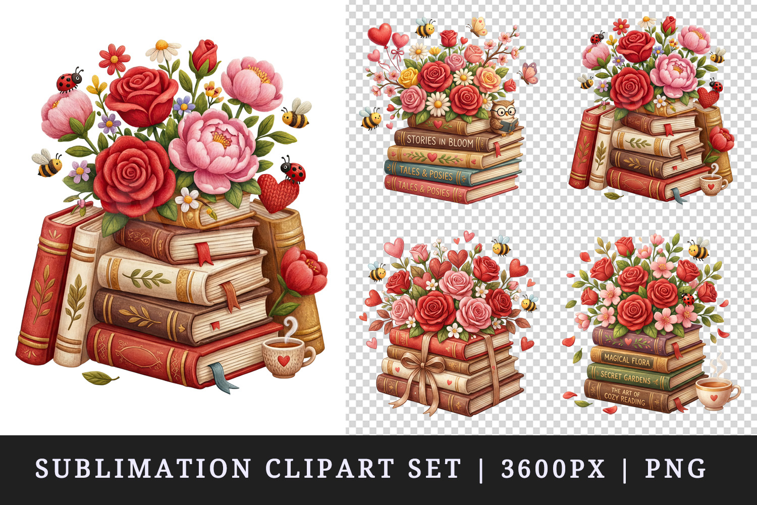 Flowers clipart printable sublimation design png product image 1
