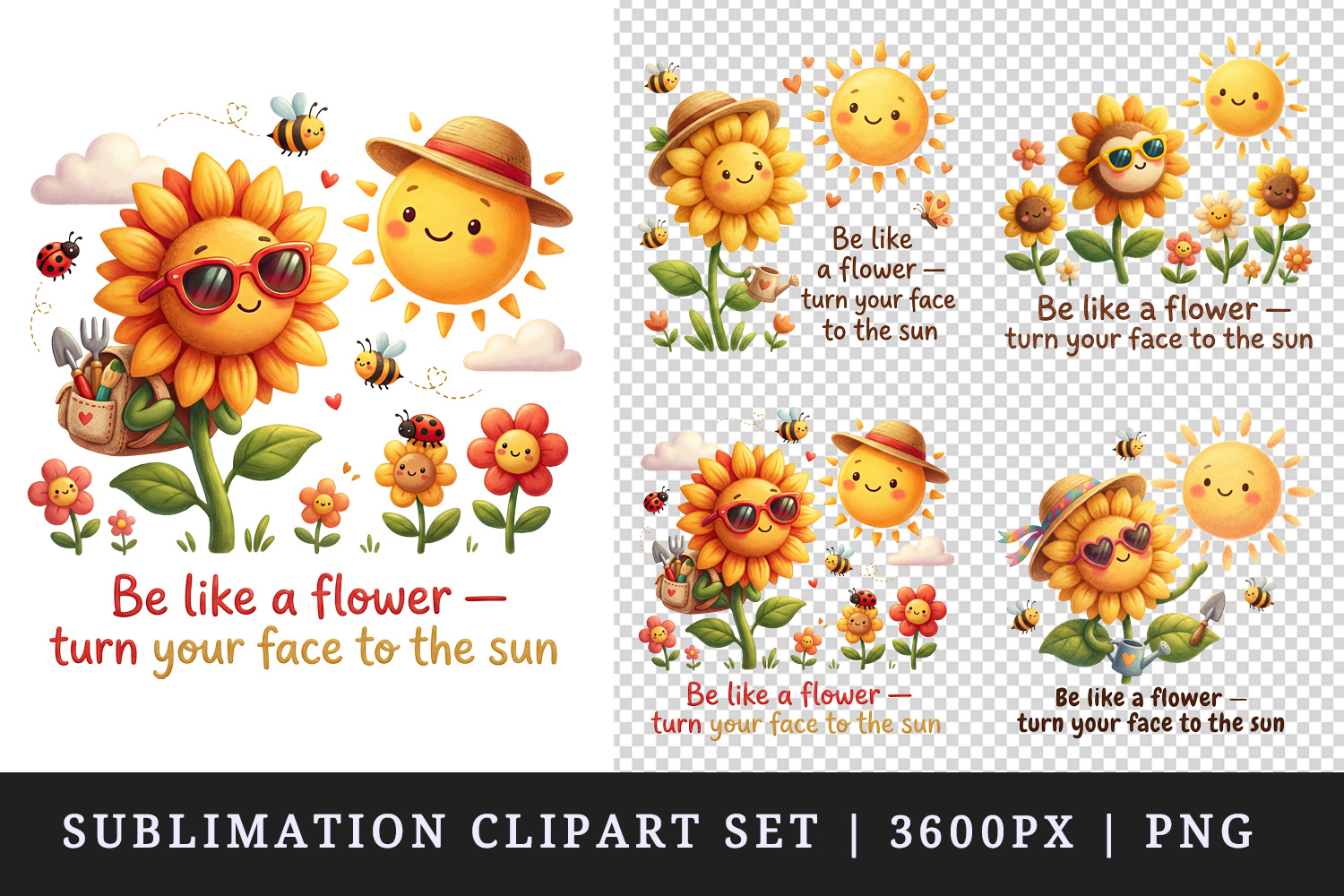 Flowers clipart printable sublimation design png product image 1
