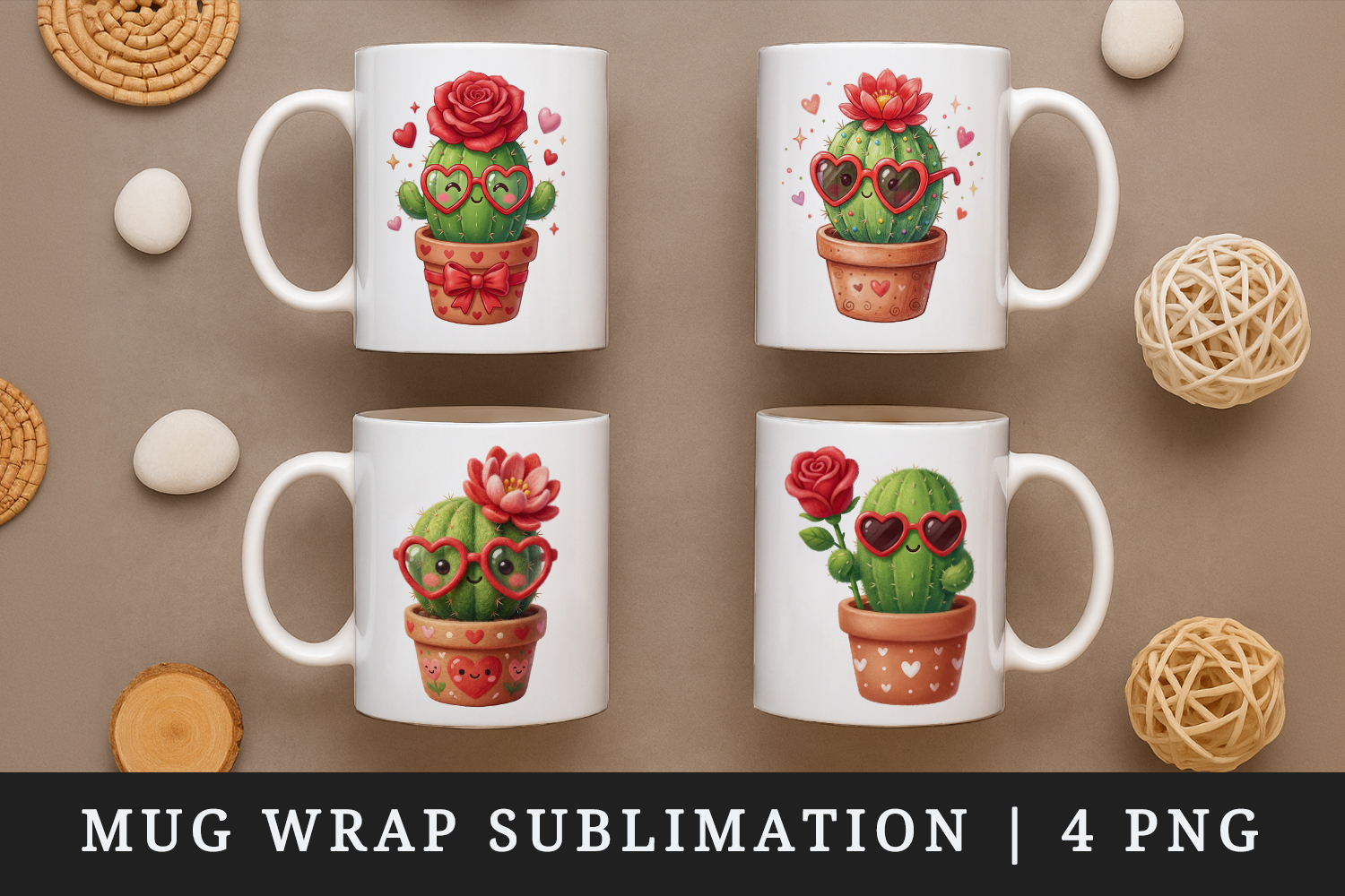 Flowers mug wrap printable sublimation design product image 1