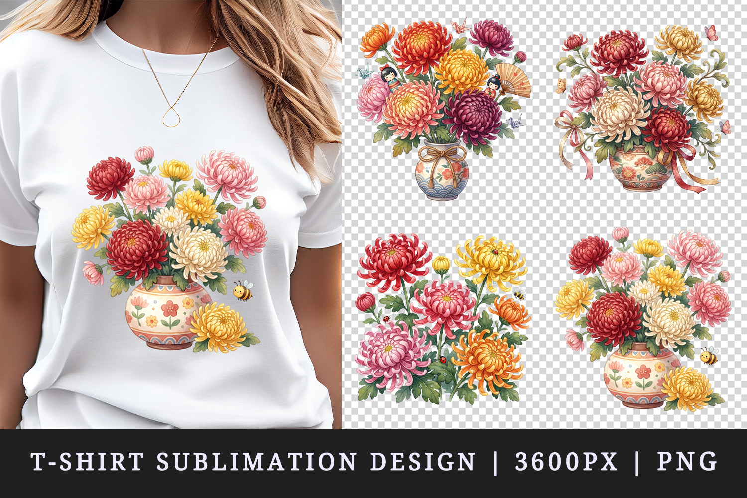 Flowers t-shirt printable sublimation design png product image 1