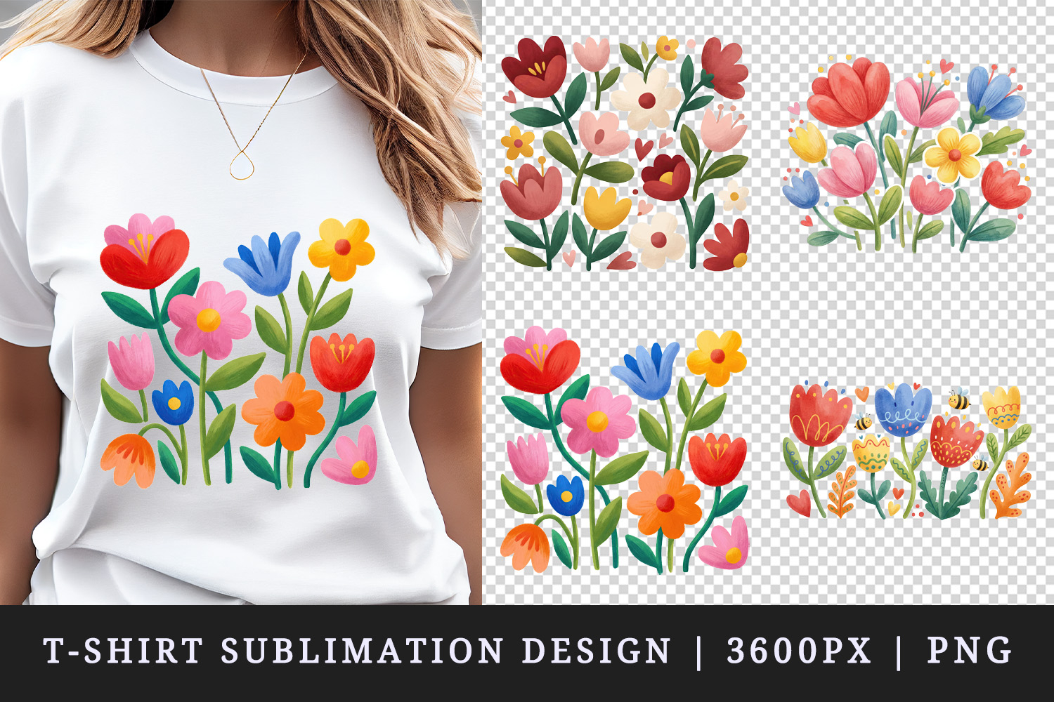 Flowers t-shirt printable sublimation design png product image 1