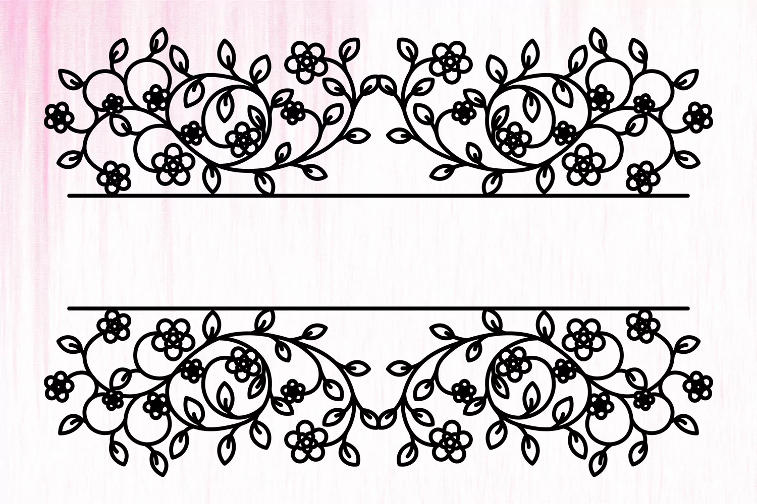 Flourish Split Monogram SVG, Ornamental Flourish Border SVG product image 1