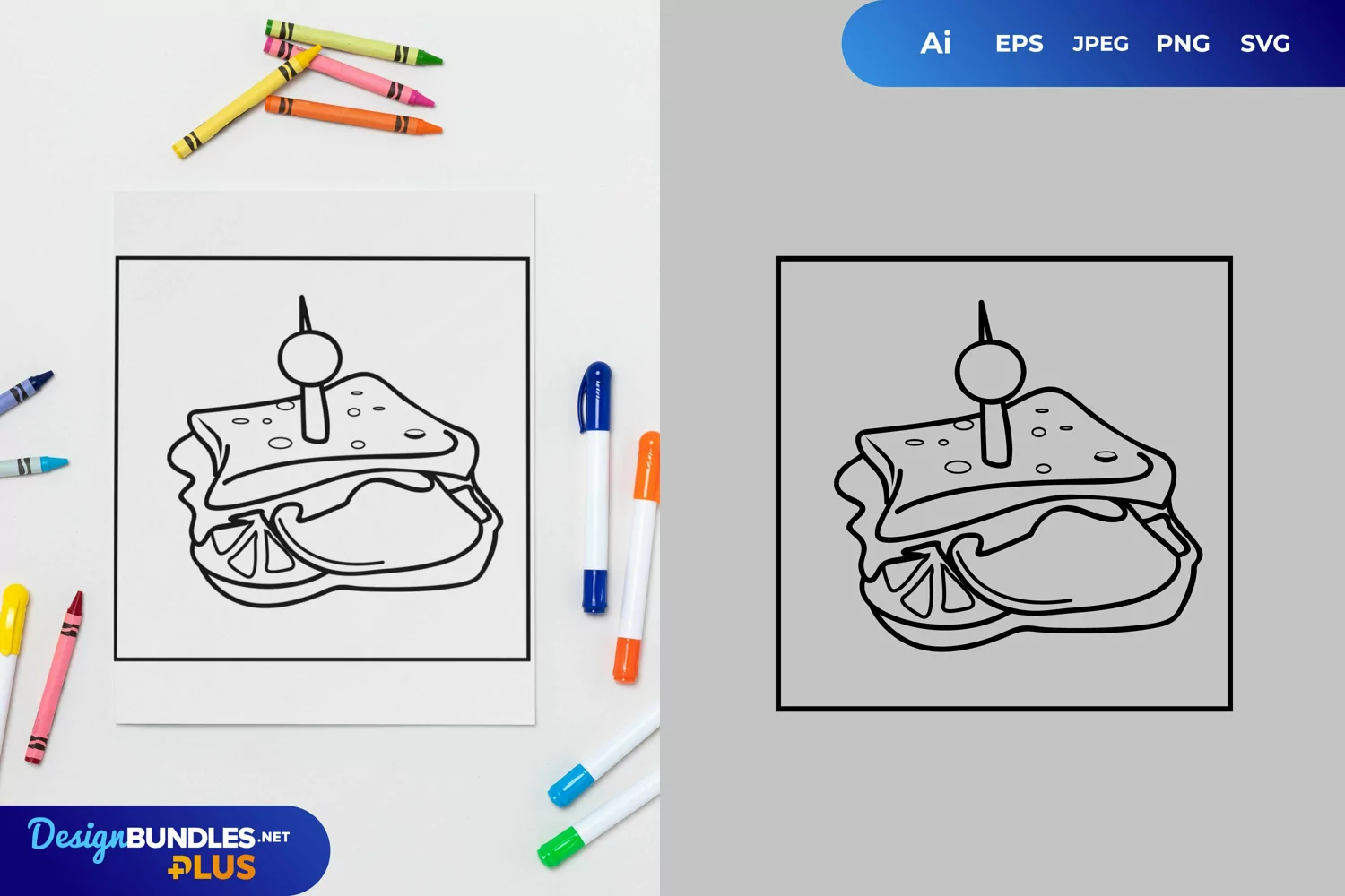 Sandwich Coloring Page product image 1