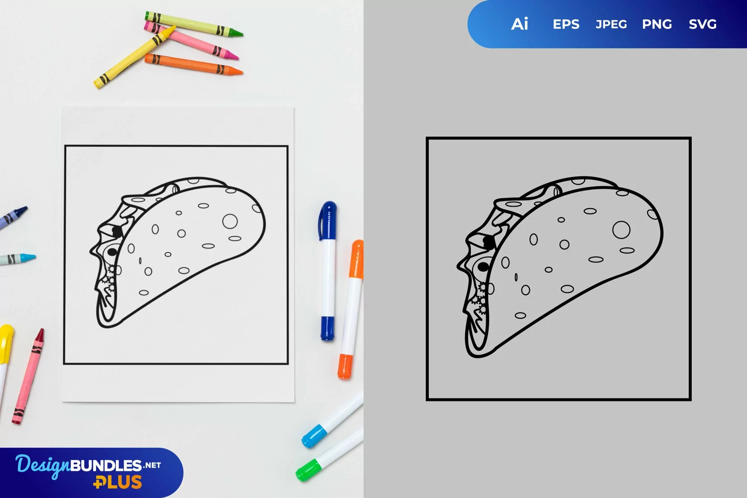 Taco Coloring Page product image 1