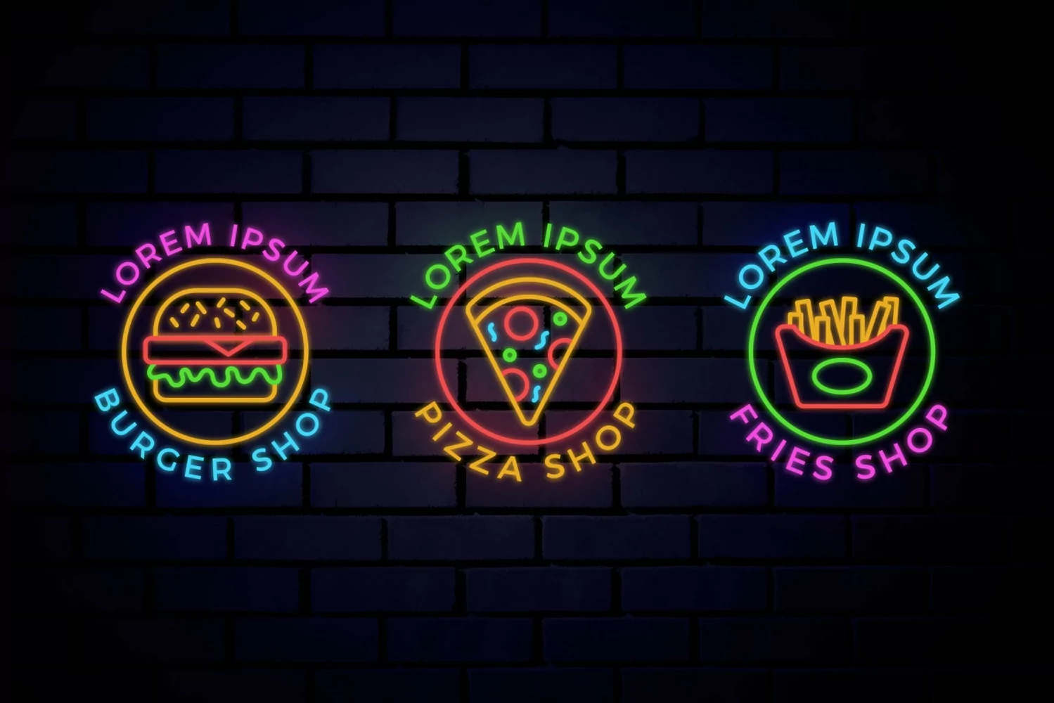 Food Vintage Neon Logo Labels product image 1