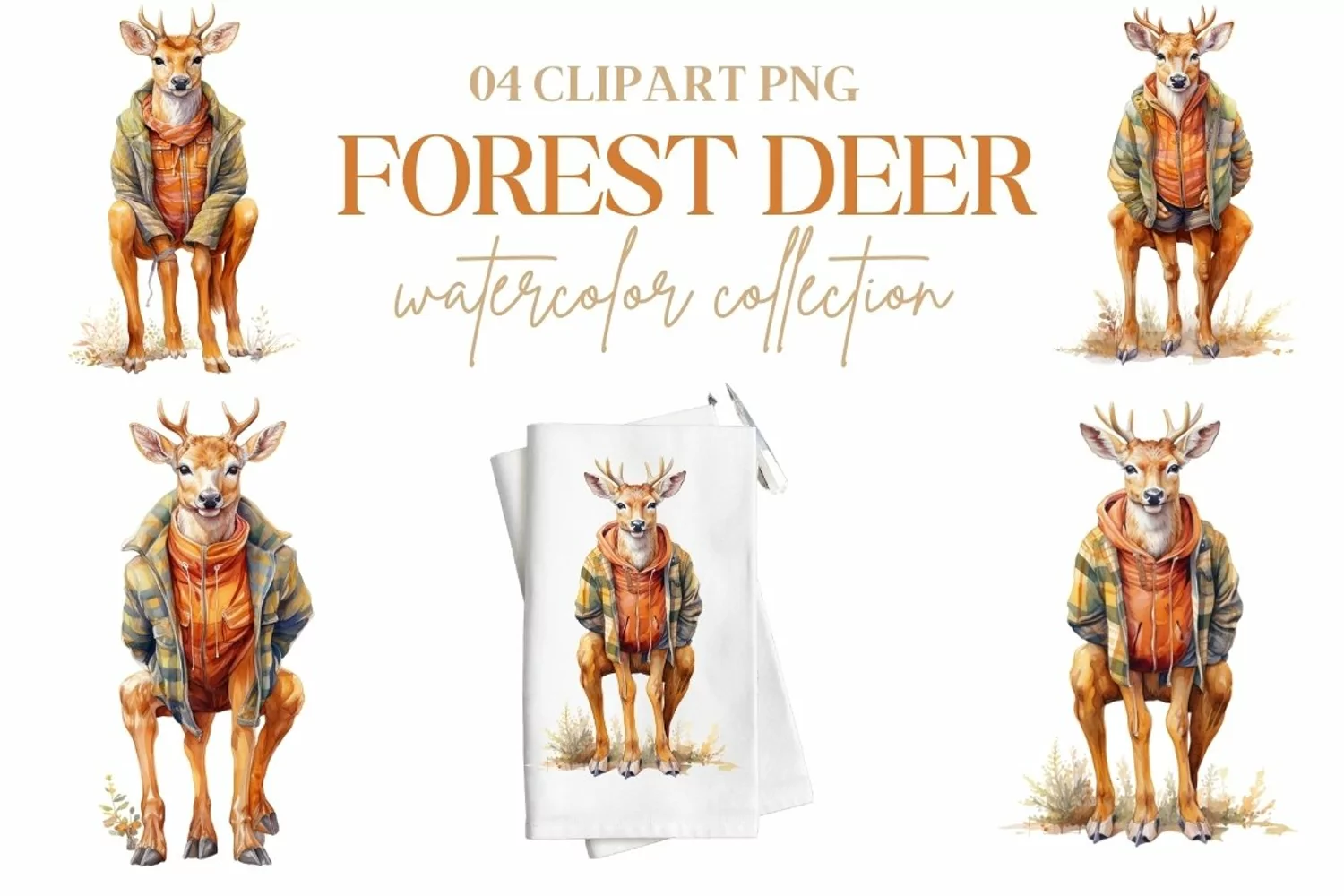 Forest Deer Watercolor Collection product image 1
