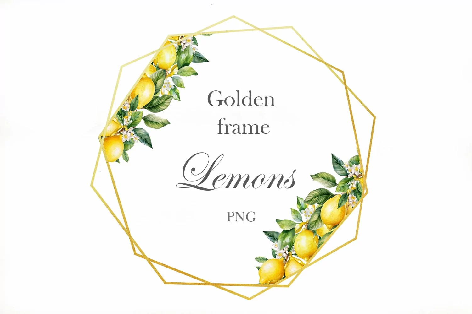 Frame lemon watercolor