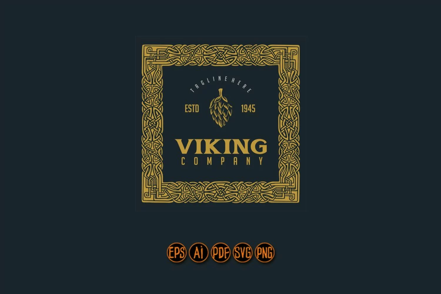 Frame vintage viking ornament svg product image 1