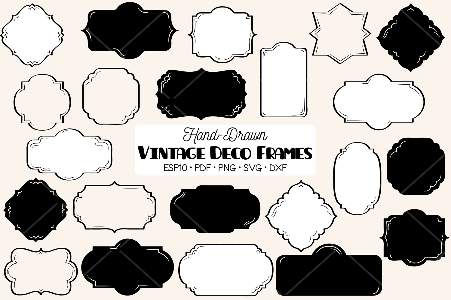 Vintage Frames Deco |Decorative Border | Retro Labels product image 1