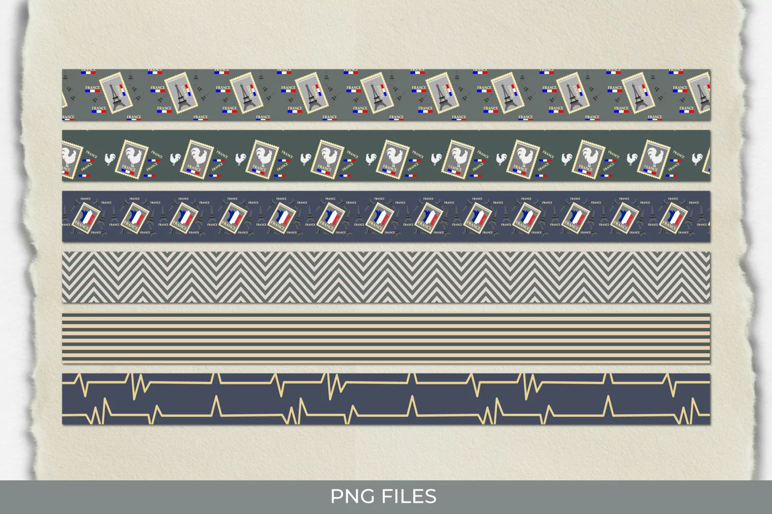 France Retro Postage Seamless Strips product image 1