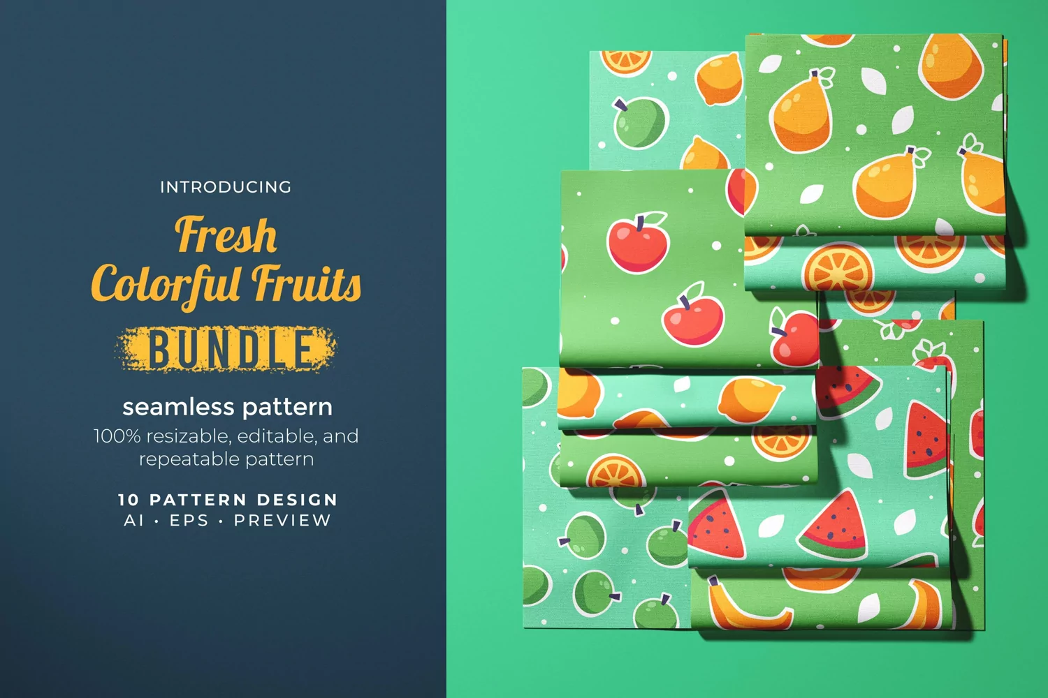 Fresh Colorful Fruits - Seamless Pattern product image 1