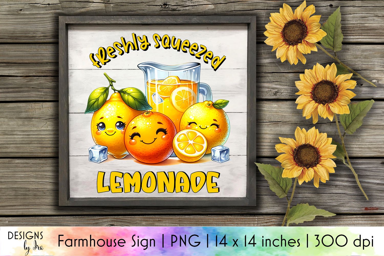 Freshly Squeezed Lemonade Sign, Watercolour Farmhouse Sign