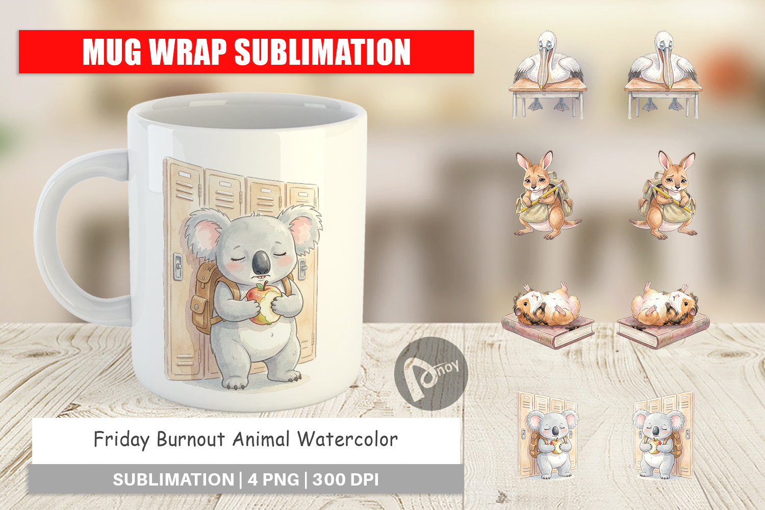Friday Burnout Animal Mug Wrap product image 1