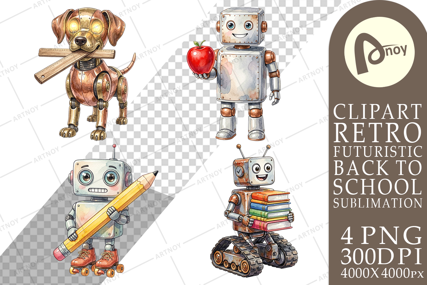 Retro School Robot Sublimation product image 1