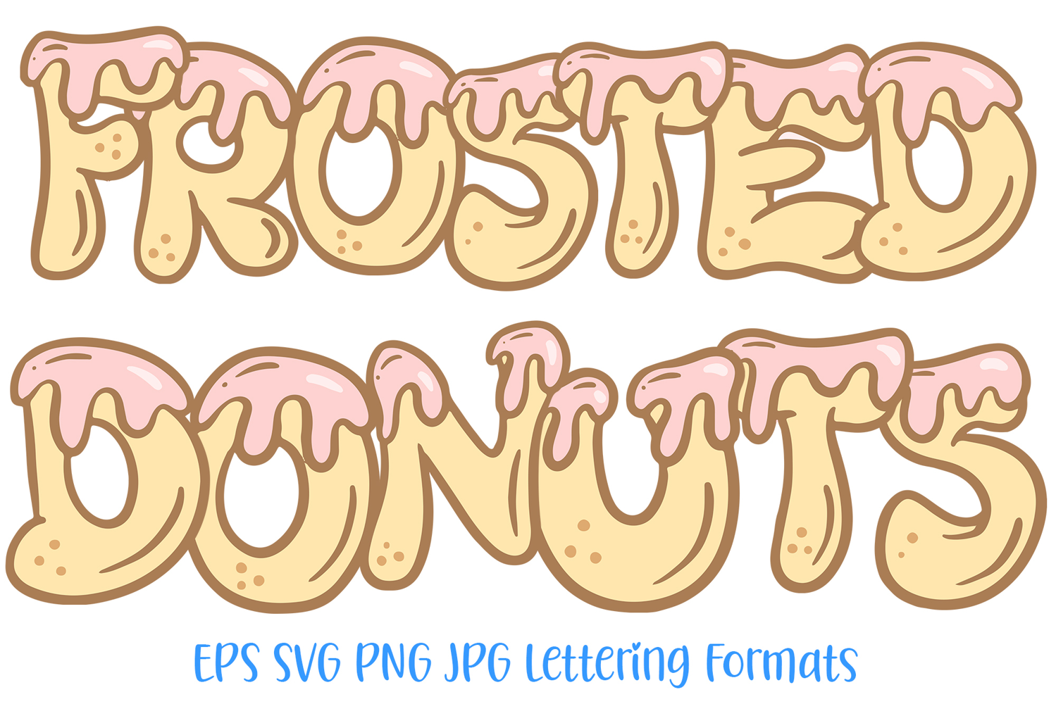 Frosted Donuts Alphabet Font Lettering ABC Cake SVG PNG Type by Squeeb Creative