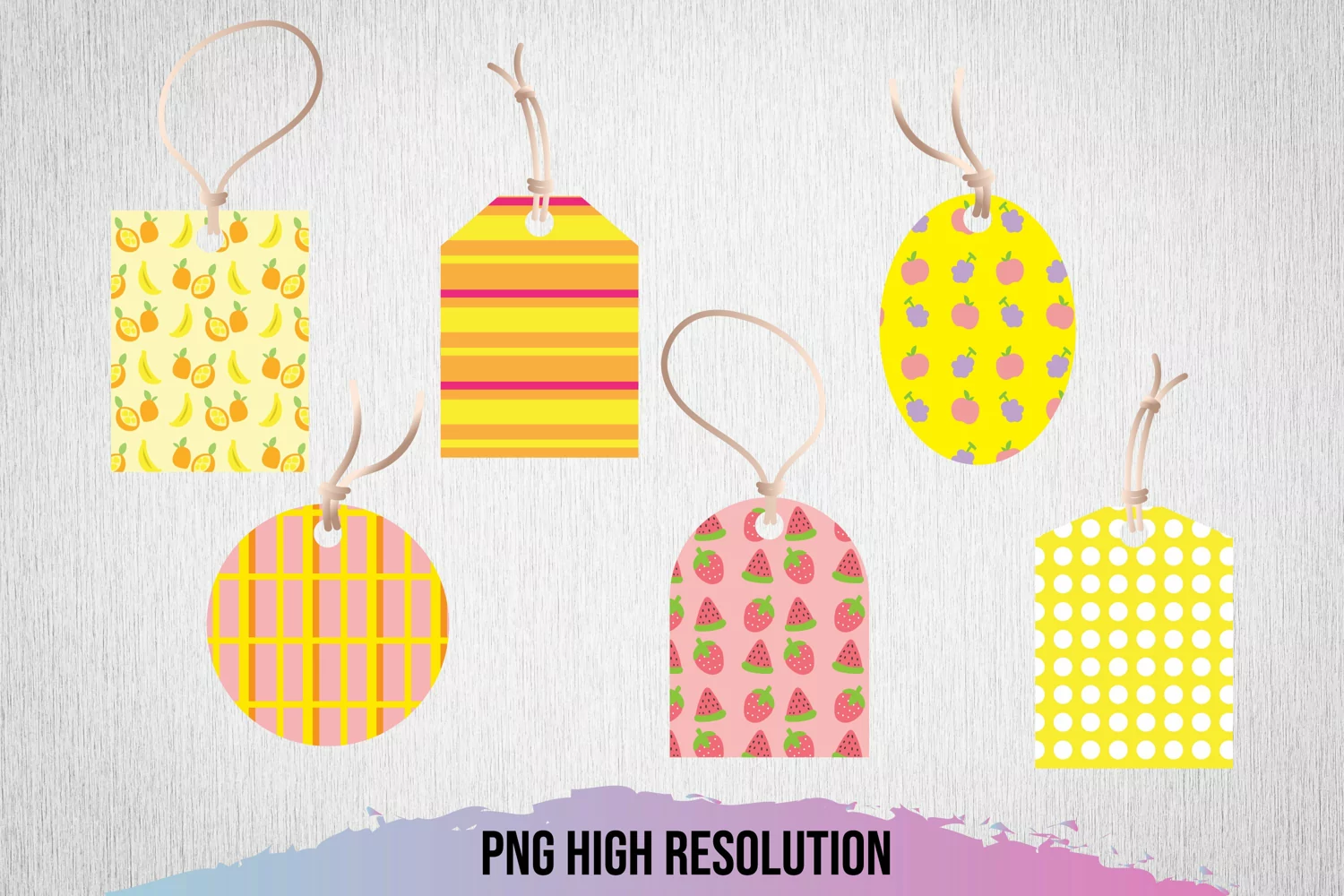 Fruits Patterned Shaped Tags product image 1