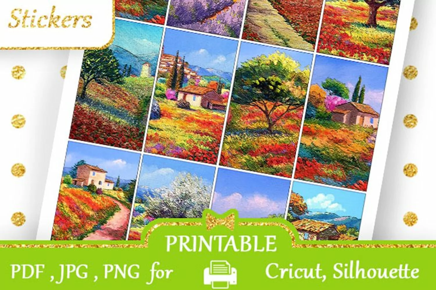 Big Planner Stickers Nature landscape village Full Boxes product image 1