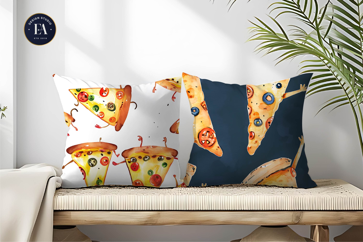 Hand-Painted Watercolor Pizza Slice Design Digital Papers product image 1